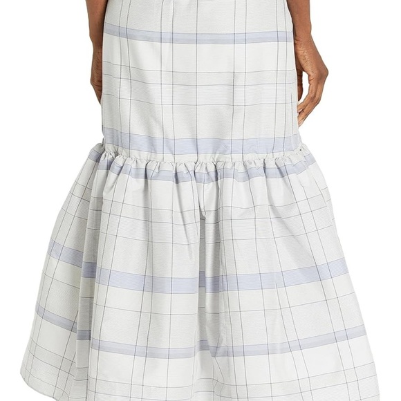 Club Monaco Plaid Maxi Skirt - White and Gray - Picture 2 of 6